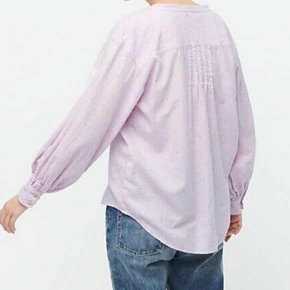J. Crew Open V-Neck Shirt Donegal Flannel Lavender Purple Long Sleeve Size Small - Picture 6 of 8